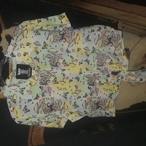 Mushroom button down Crop